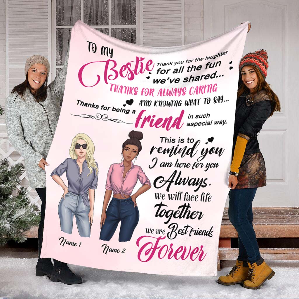To My Bestie - Personalized Blanket
