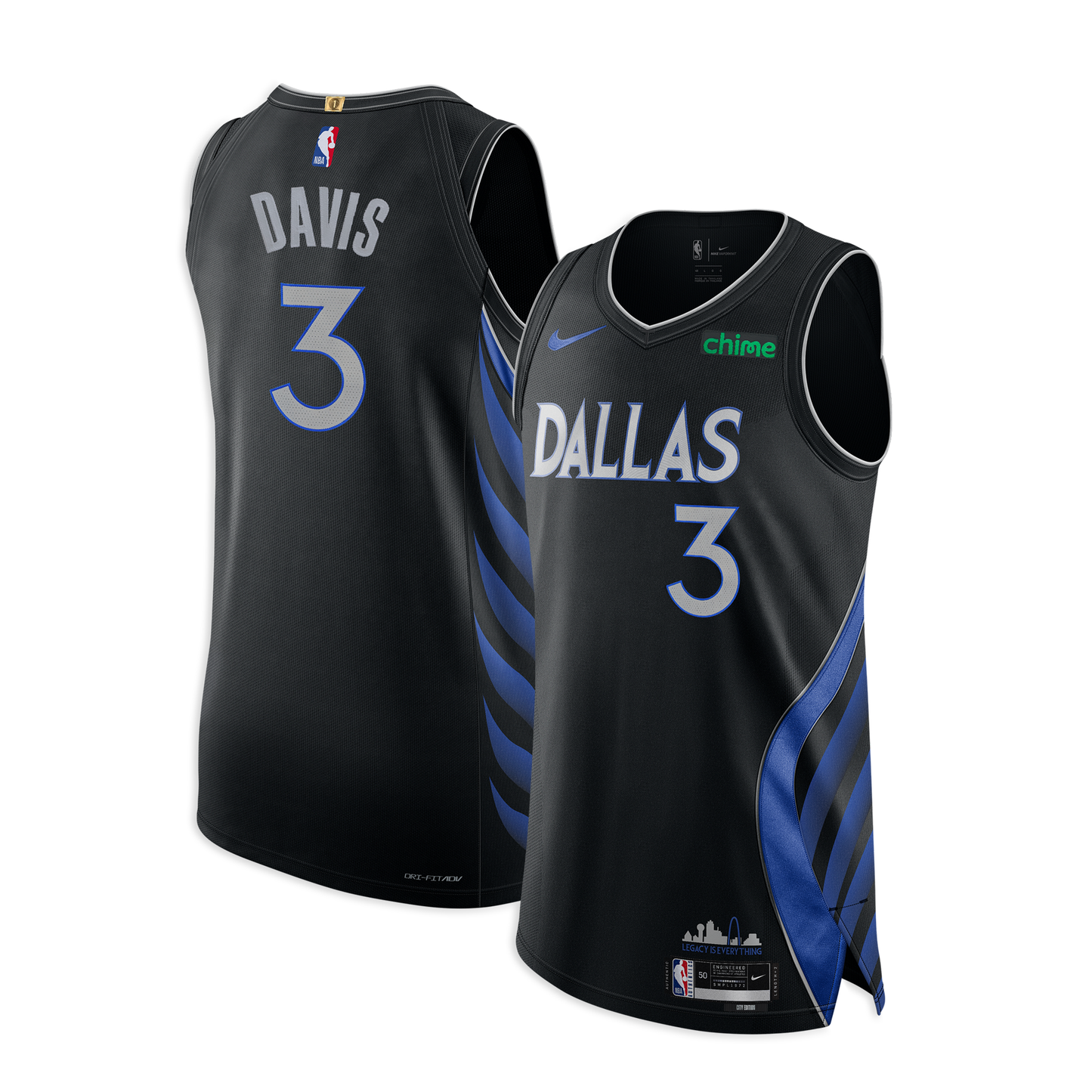 Anthony Davis Dallas Mavericks 2025 Swingman Jersey City Edition - Black