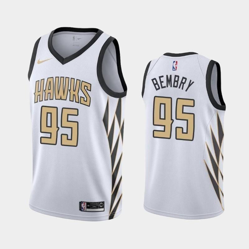 Atlanta Hawks #95 DeAndre' Bembry City White Swingman Jersey