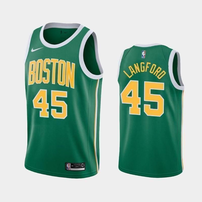 Boston Celtics #45 Romeo Langford Earned Green Swingman Jersey