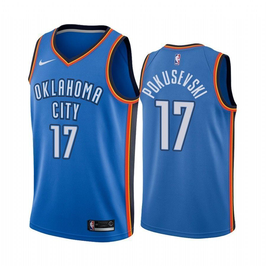 Aleksej Pokusevski Oklahoma City Thunder 2020-21 Icon Blue Swingman Jersey