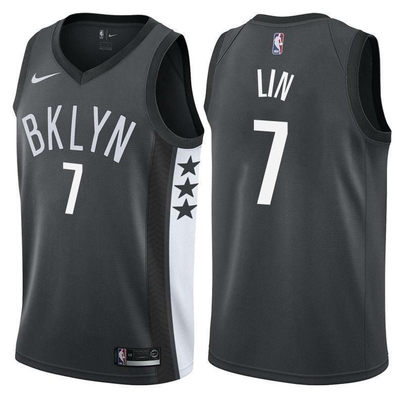 Brooklyn Nets Jeremy Lin Statement Black Swingman Jersey