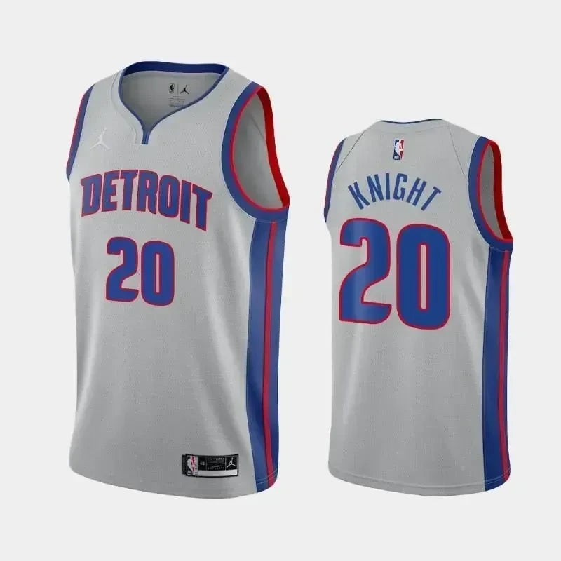 Brandon Knight Detroit Pistons 2020-21 Statement Silver Swingman Jersey