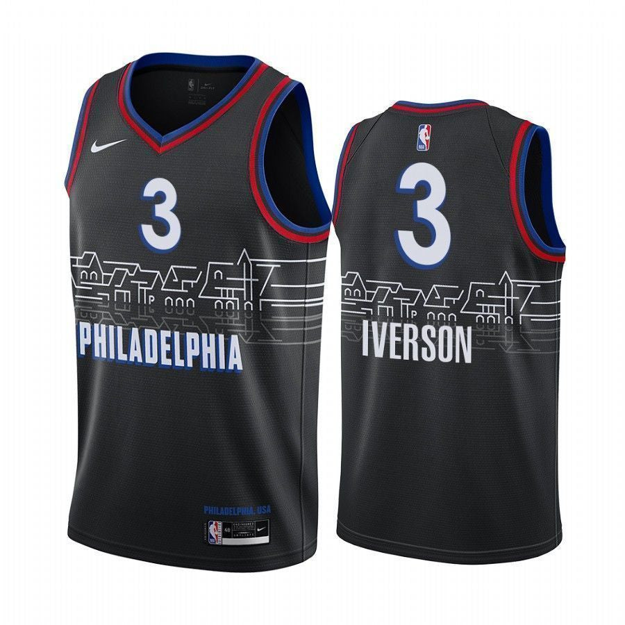 Allen Iverson Philadelphia 76ers 2020-21 City Black Swingman Jersey