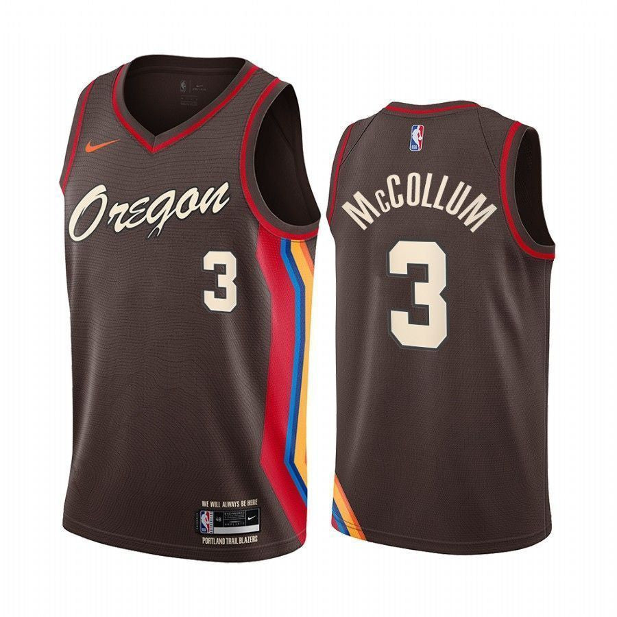 C.J. McCollum Portland Trail Blazers 2020-21 City Brown Swingman Jersey