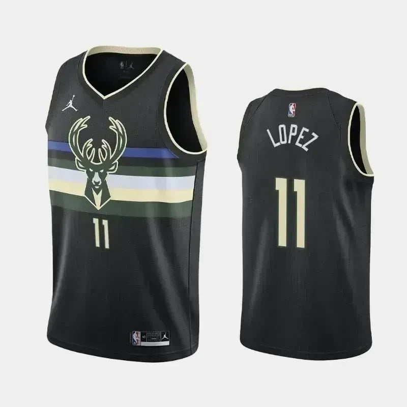 Brook Lopez Milwaukee Bucks 2020-21 Statement Black Swingman Jersey