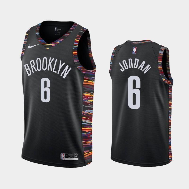 Brooklyn Nets #6 DeAndre Jordan City Black Swingman Jersey