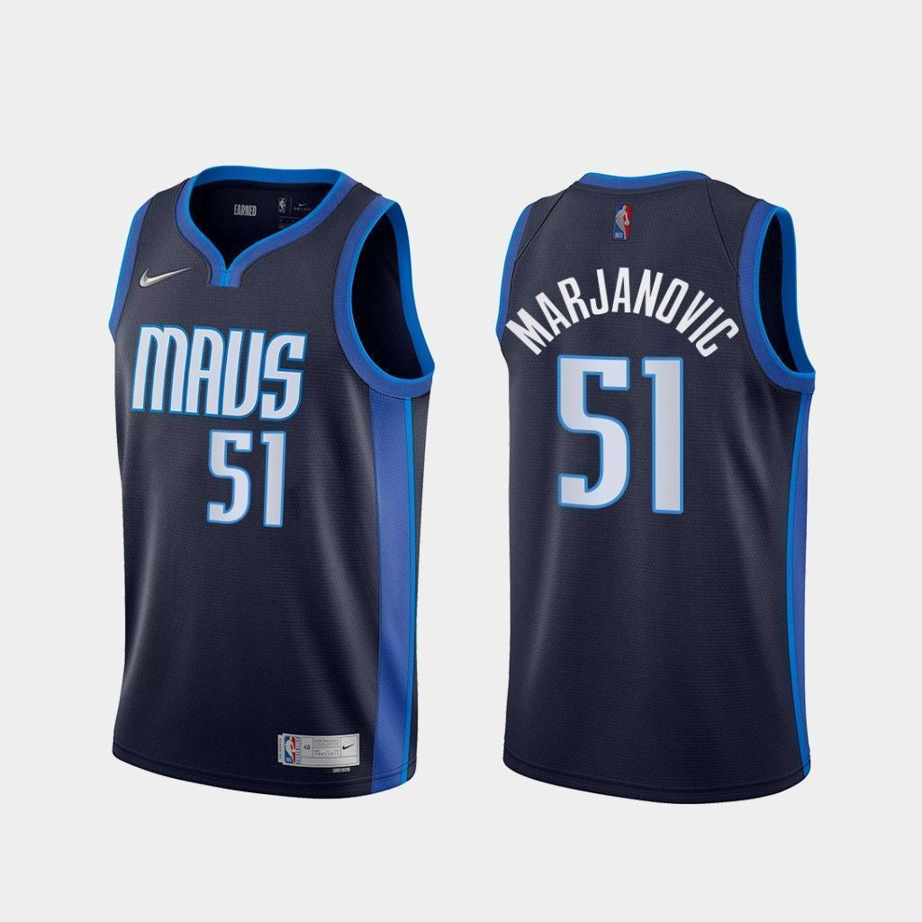 Boban Marjanovic Dallas Mavericks 2020-21 Earned Edition Navy Swingman Jersey