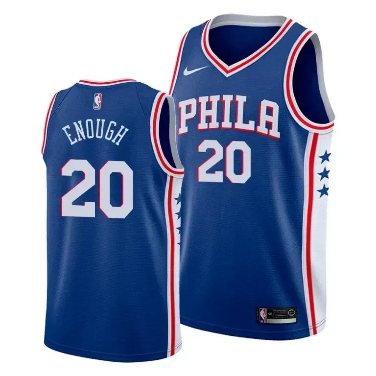 Alec Burks Enough Philadelphia 76ers Social Justice Icon Blue Swingman Jersey
