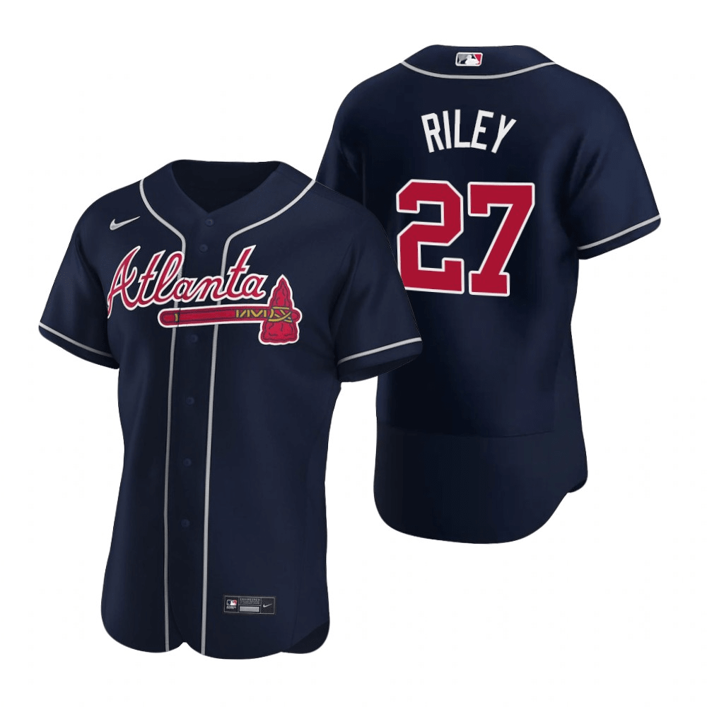 Austin Riley Atlanta Braves Alternate Navy Baseball Player Jersey