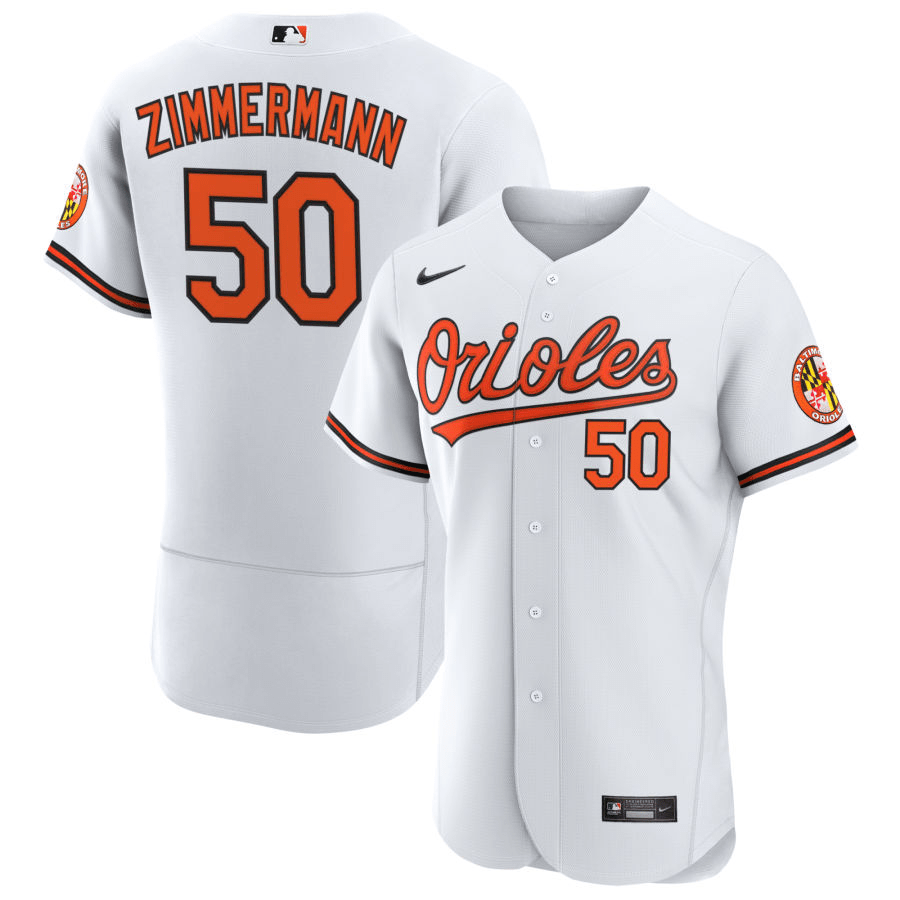 Bruce Zimmermann Baltimore Orioles Home White Baseball Player Jersey