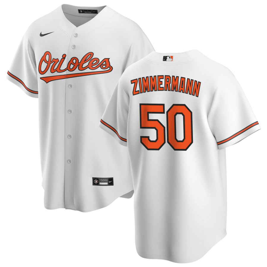 Bruce Zimmermann Baltimore Orioles Home White Baseball Player Jersey
