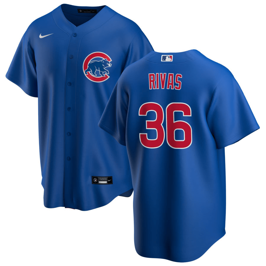 Alfonso Rivas Chicago Cubs Alternate Royal Baseball Player Jersey