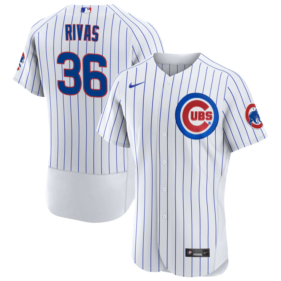 Alfonso Rivas Chicago Cubs Home White Baseball Player Jersey