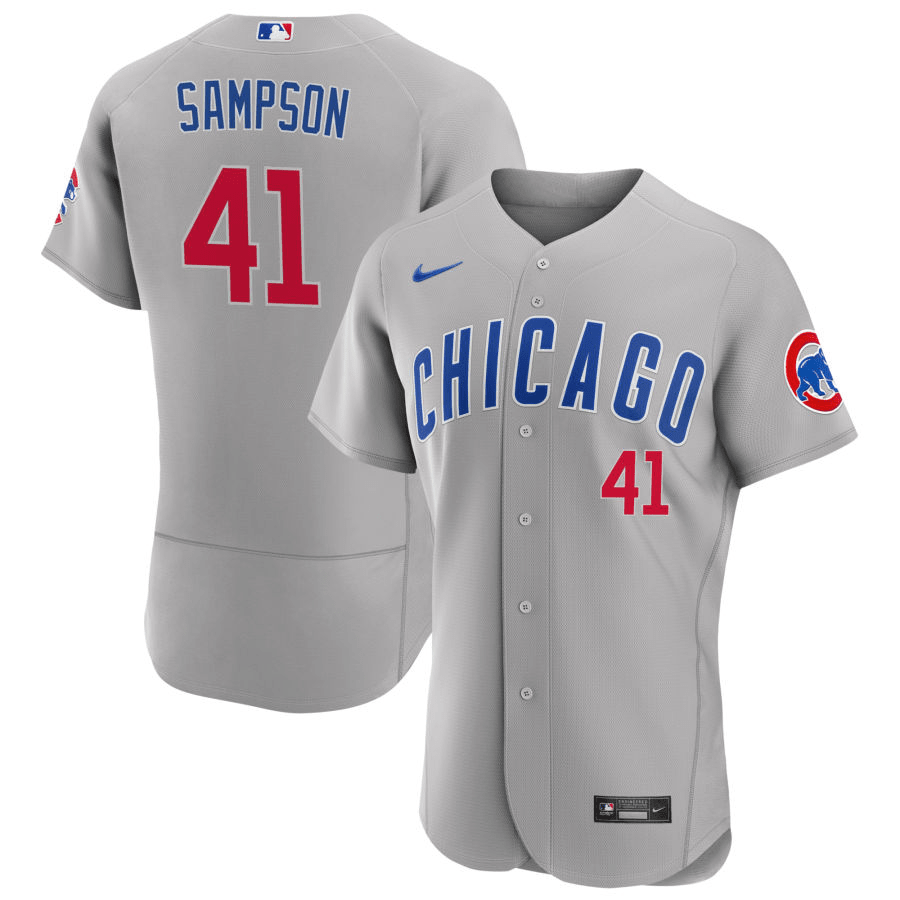 Adrian Sampson Chicago Cubs Road Gray Baseball Player Jersey