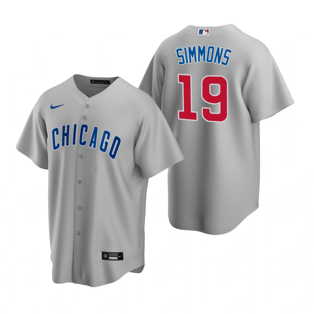 Andrelton Simmons Chicago Cubs Road Gray Baseball Player Jersey