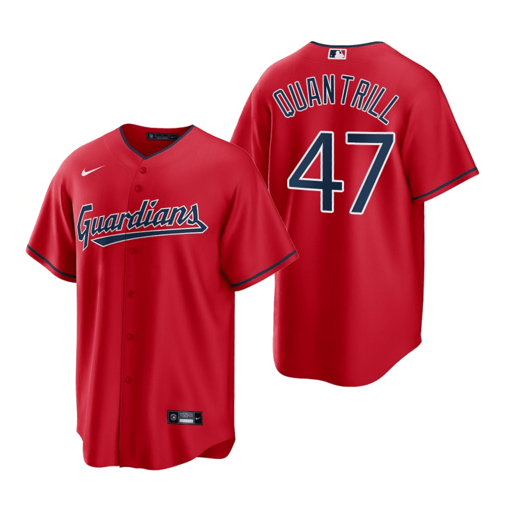 Cal Quantrill Cleveland Guardians Alternate Red Baseball Player Jersey