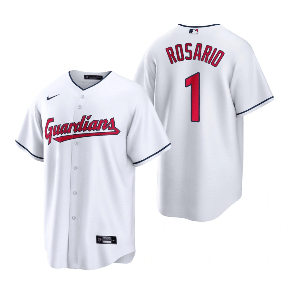 Amed Rosario Cleveland Guardians Home White Baseball Player Jersey