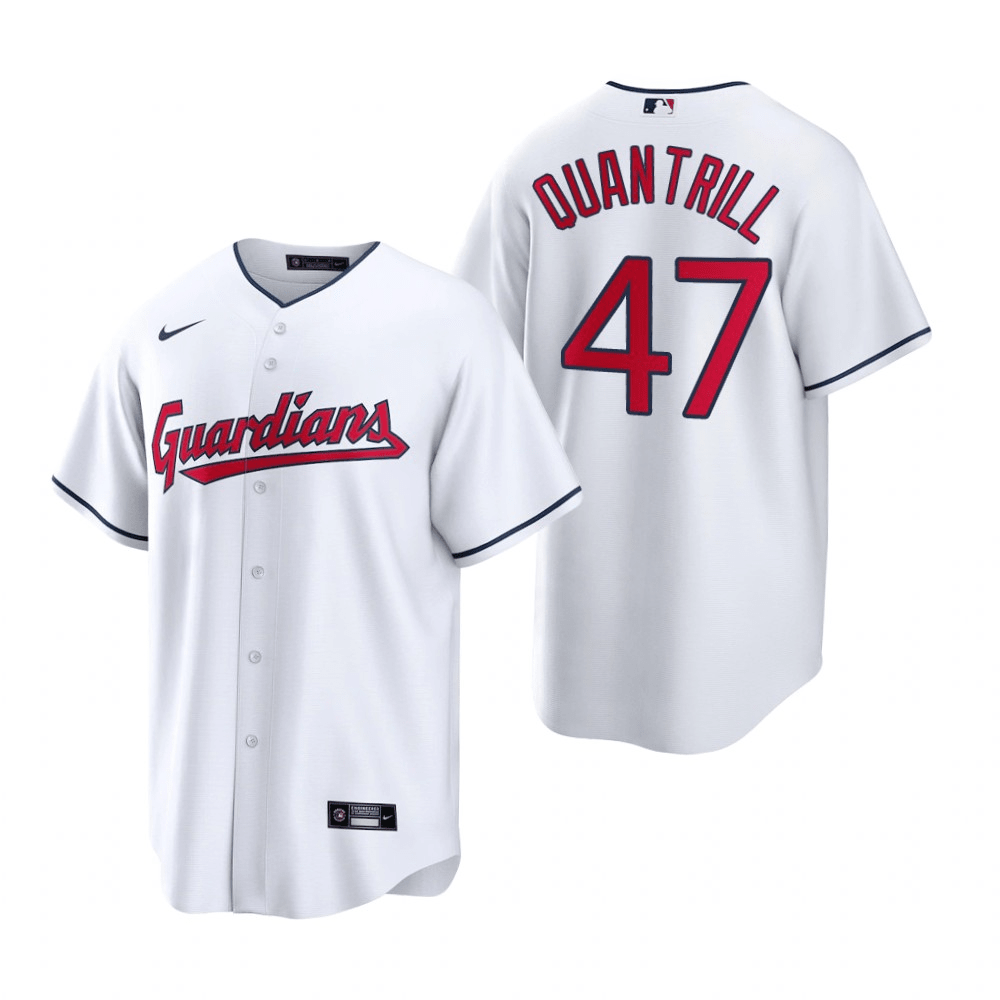 Cal Quantrill Cleveland Guardians Home White Baseball Player Jersey
