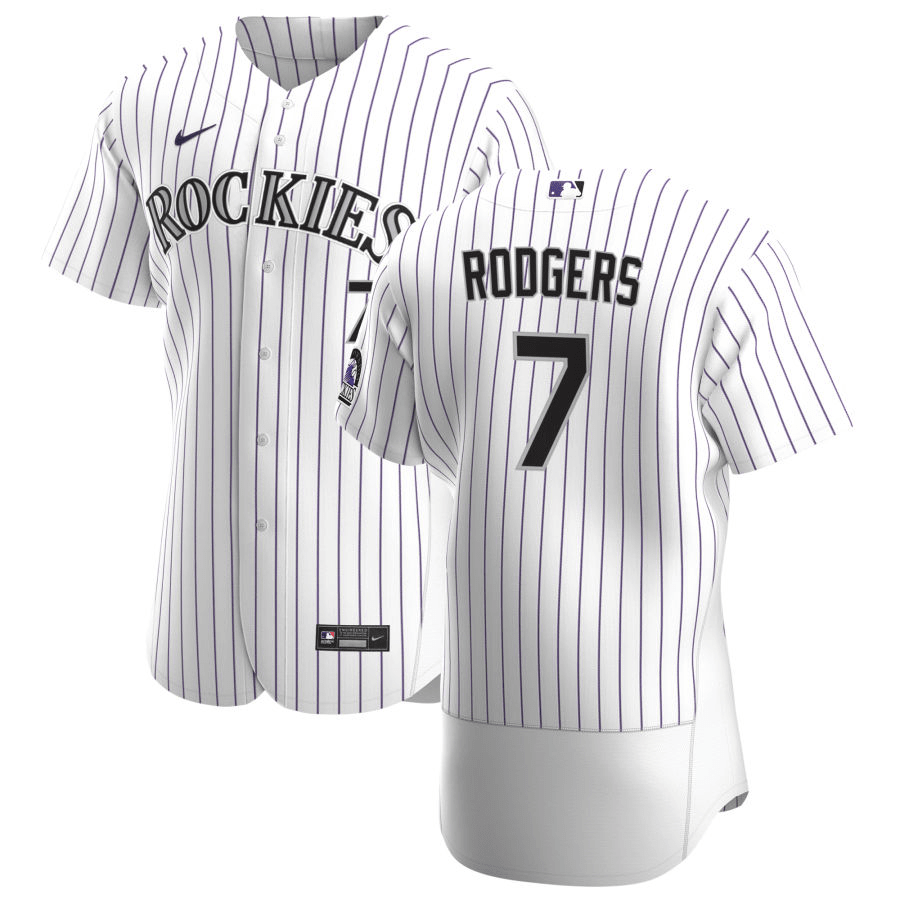 Brendan Rodgers Colorado Rockies Home White Baseball Player Jersey