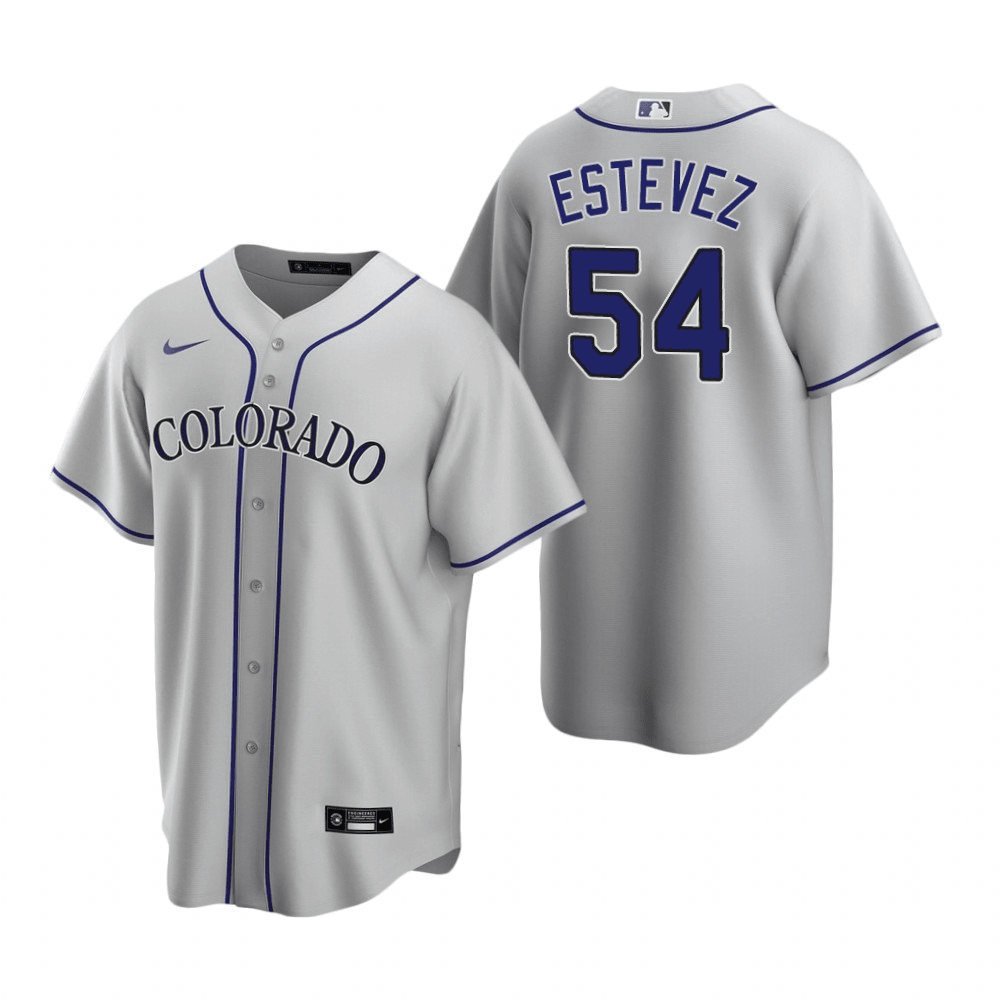 Carlos Estevez Colorado Rockies Road Gray Baseball Player Jersey