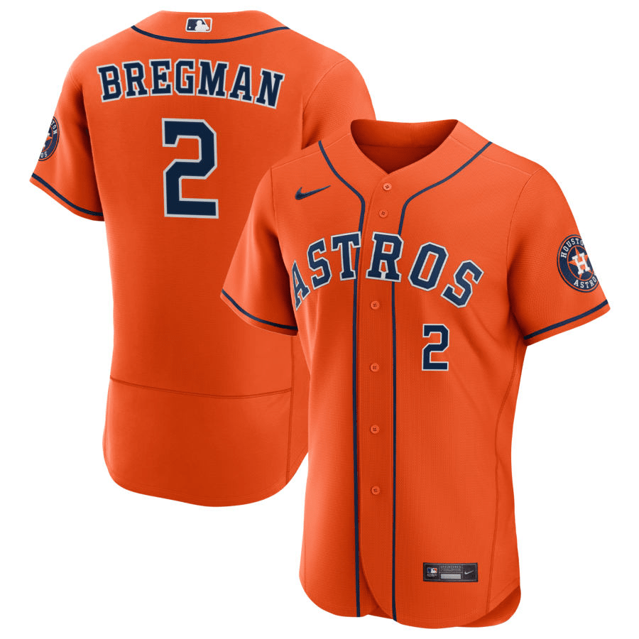 Alex Bregman Houston Astros Alternate Orange Baseball Player Jersey