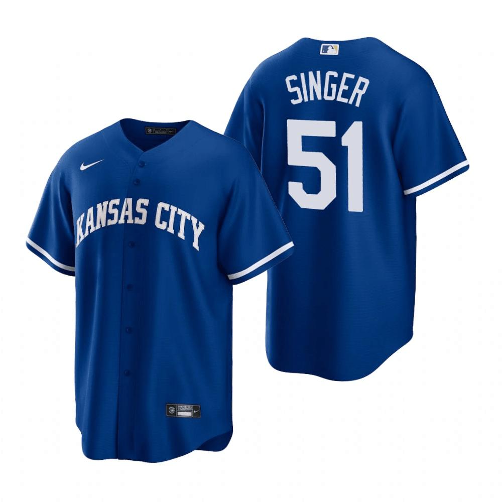 Brady Singer Kansas City Royals Alternate Royal Baseball Player Jersey