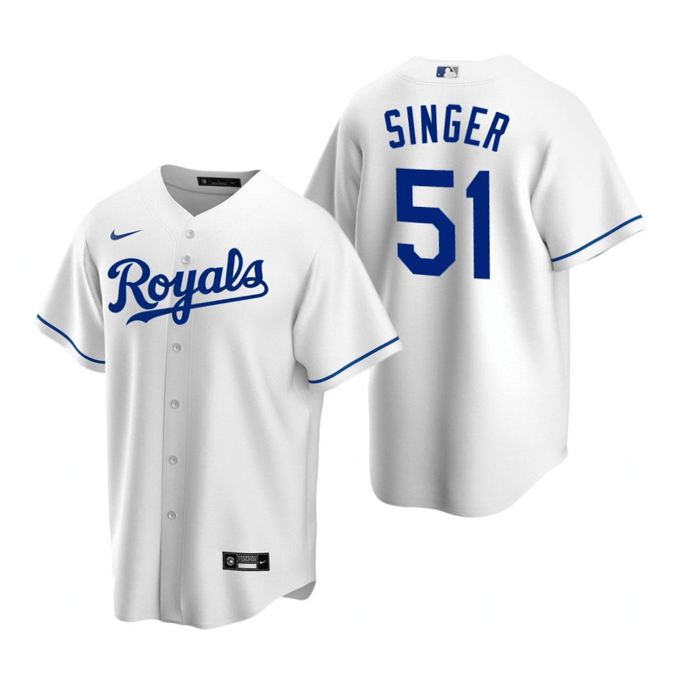 Brady Singer Kansas City Royals Home White Baseball Player Jersey