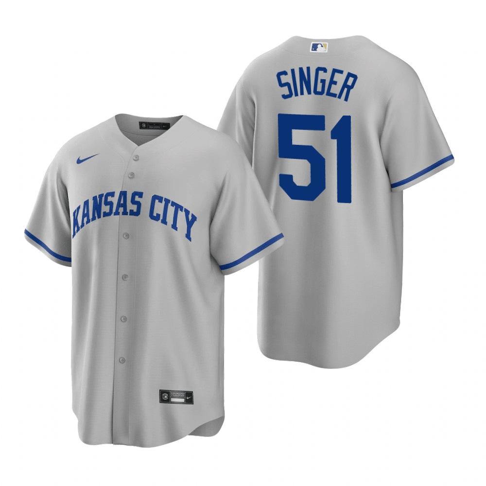 Brady Singer Kansas City Royals Road Gray Baseball Player Jersey
