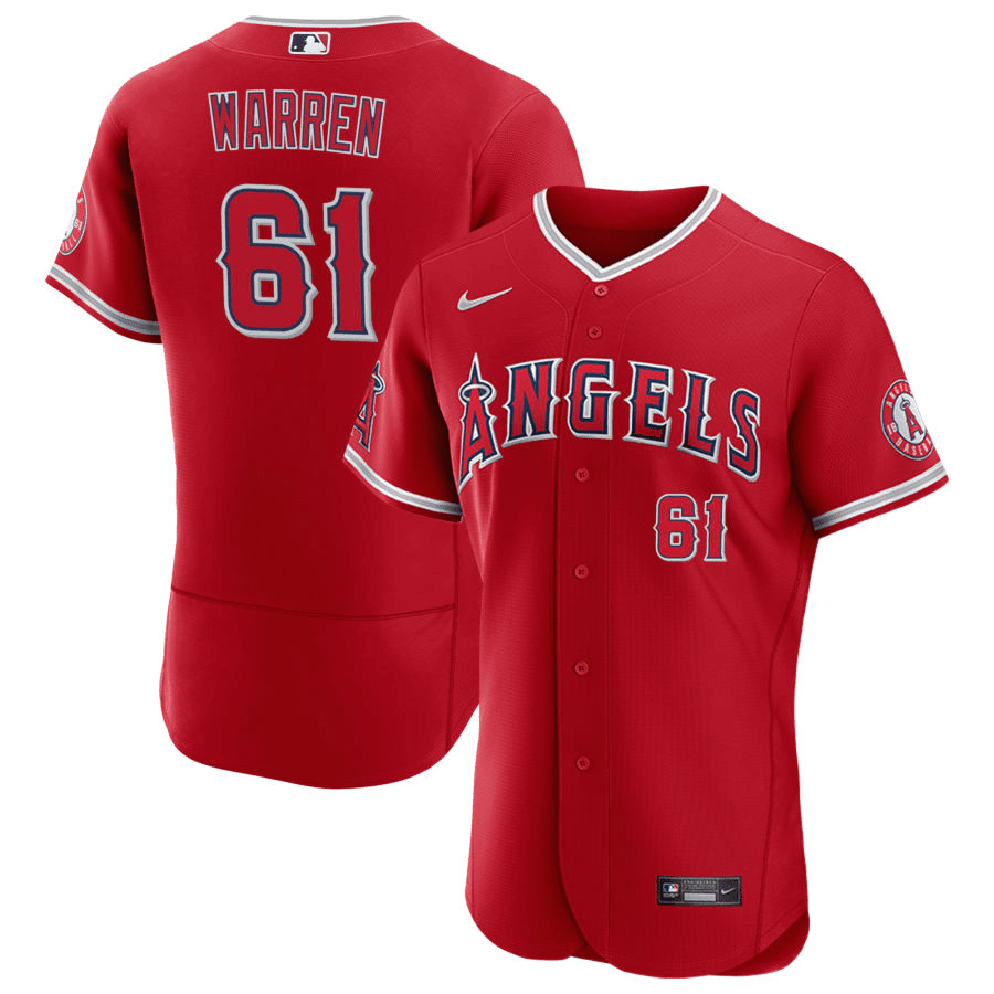 Austin Warren Los Angeles Angels Alternate Red Baseball Player Jersey