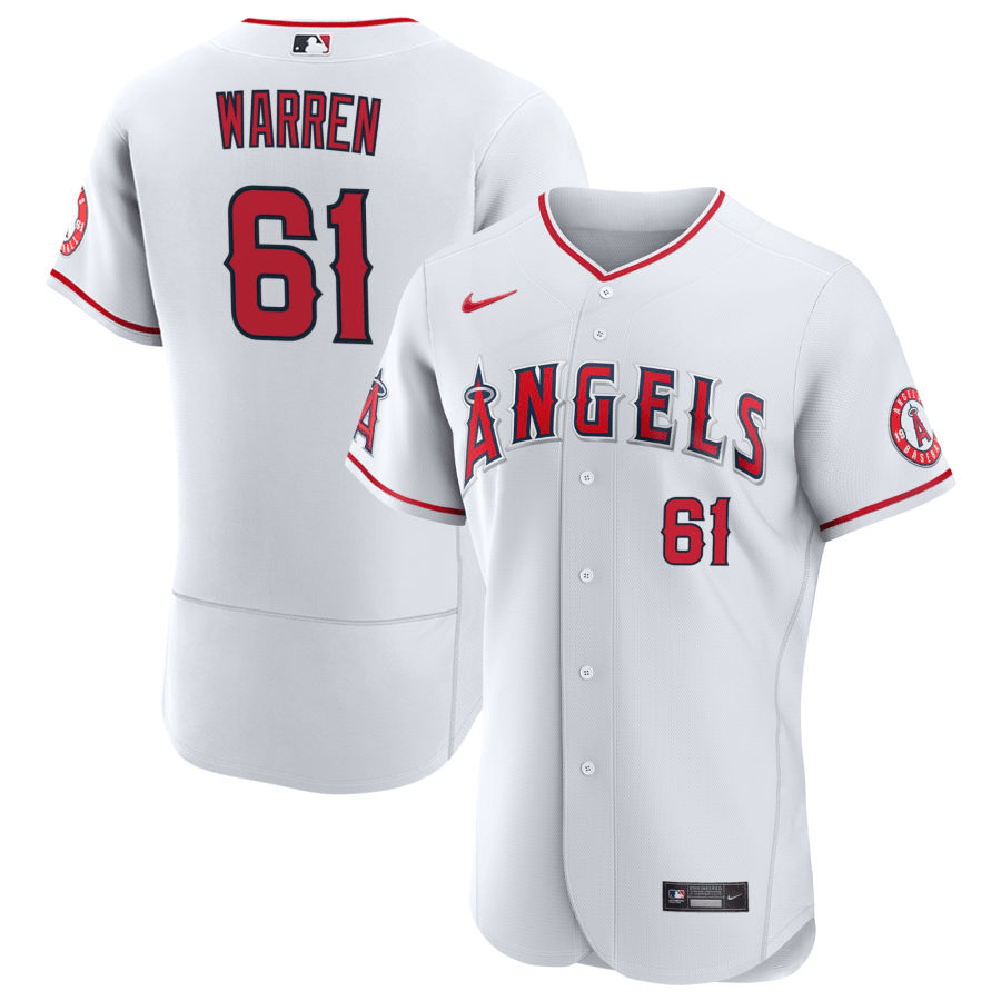 Austin Warren Los Angeles Angels Home White Baseball Player Jersey