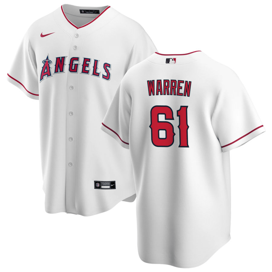 Austin Warren Los Angeles Angels Home White Baseball Player Jersey