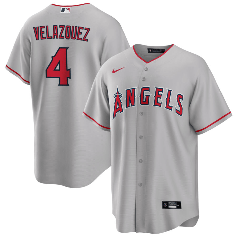 Andrew Velazquez Los Angeles Angels Road Gray Baseball Player Jersey