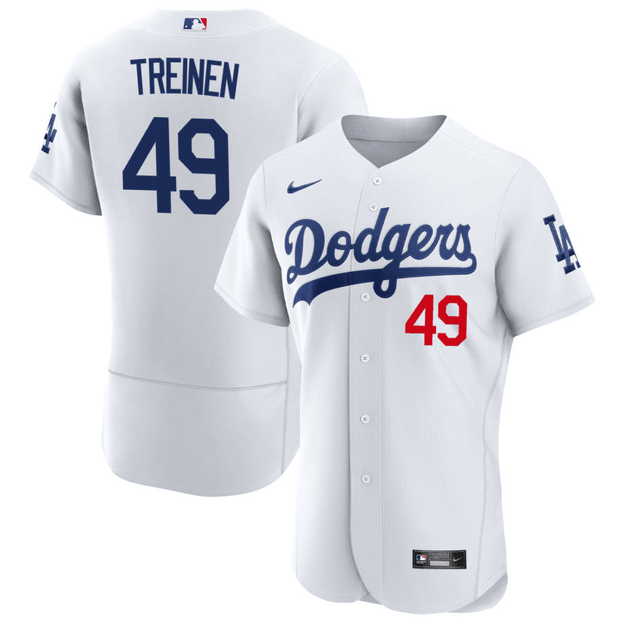 Blake Treinen Los Angeles Dodgers Home White Baseball Player Jersey