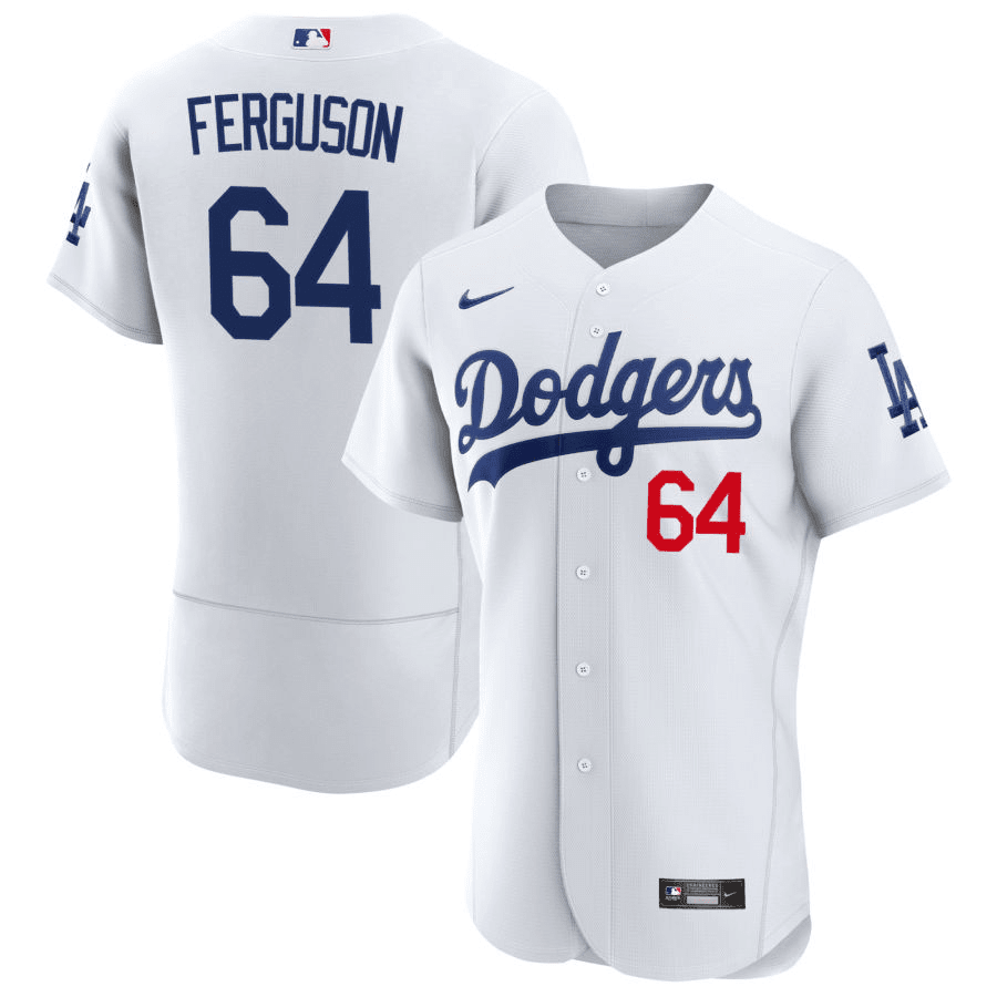 Caleb Ferguson Los Angeles Dodgers Home White Baseball Player Jersey