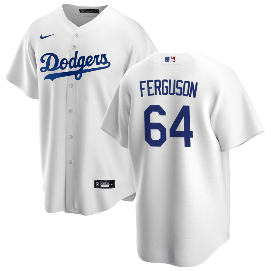 Caleb Ferguson Los Angeles Dodgers Home White Baseball Player Jersey