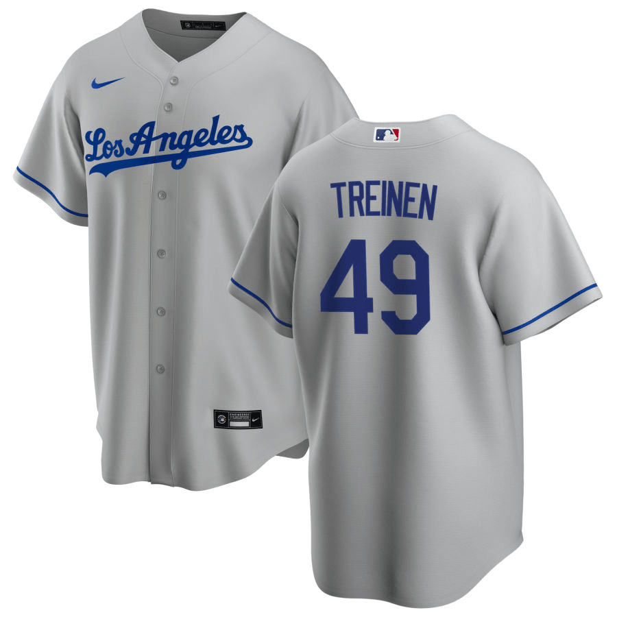 Blake Treinen Los Angeles Dodgers Road Gray Baseball Player Jersey