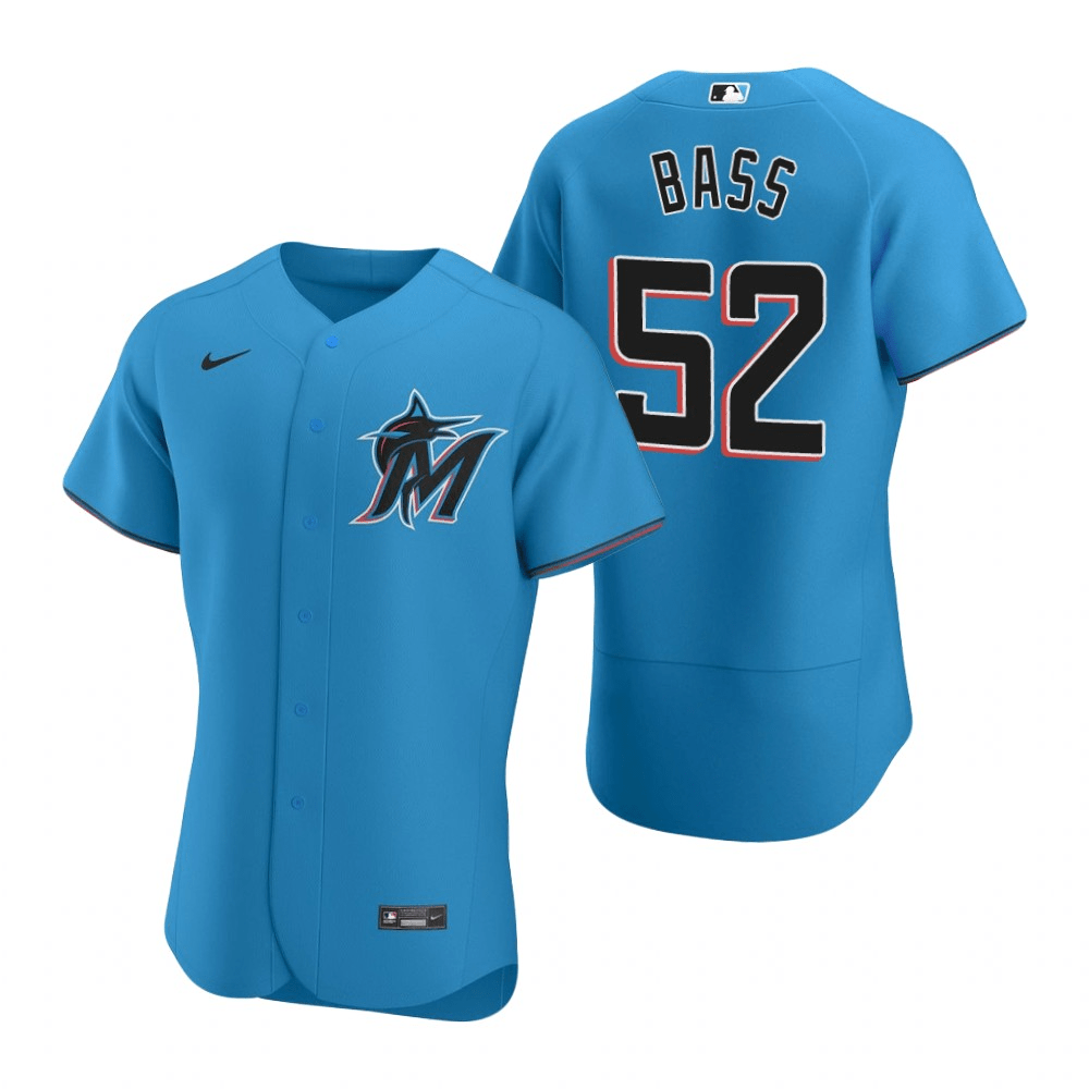 Anthony Bass Miami Marlins Alternate Blue Baseball Player Jersey