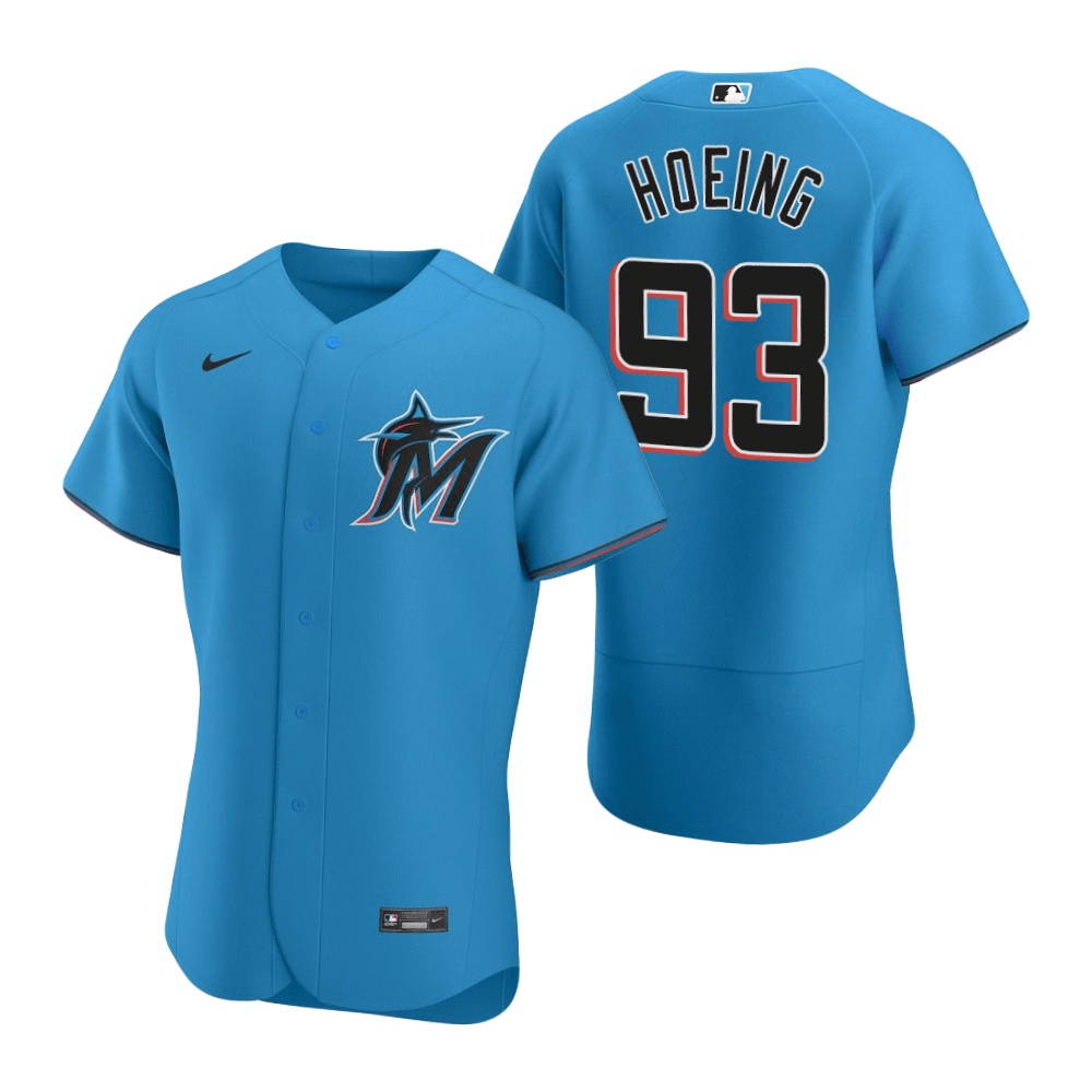 Bryan Hoeing Miami Marlins Alternate Blue Baseball Player Jersey