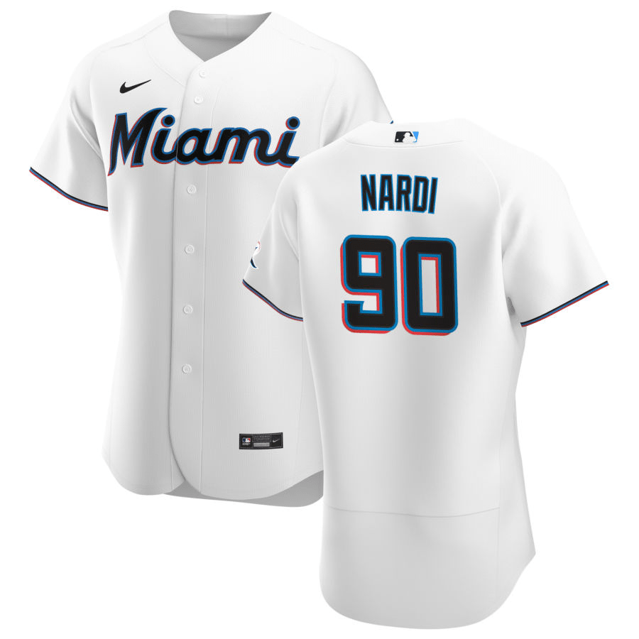 Andrew Nardi Miami Marlins Home White Baseball Player Jersey