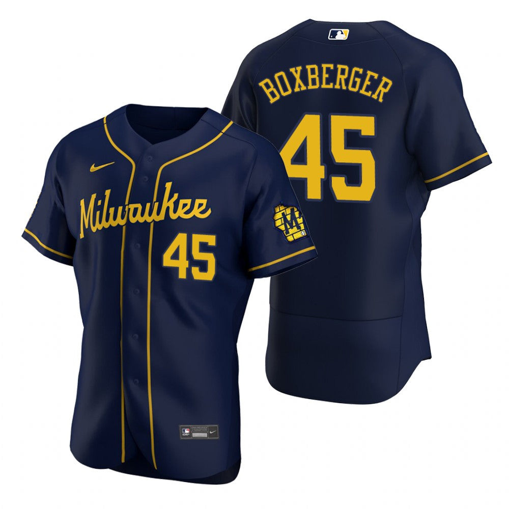 Brad Boxberger Milwaukee Brewers Alternate Navy Baseball Player Jersey