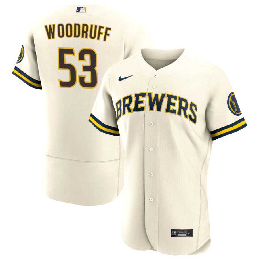 Brandon Woodruff Milwaukee Brewers Home Cream Baseball Player Jersey
