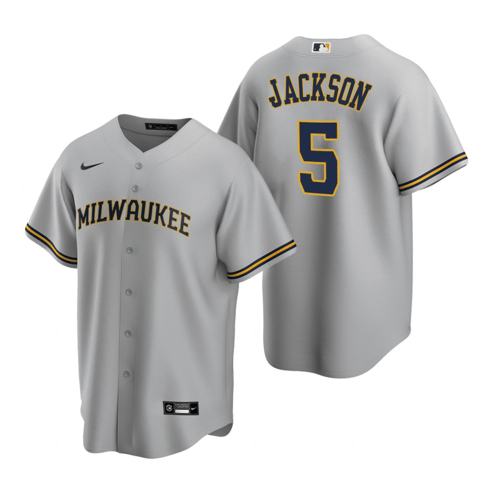 Alex Jackson Milwaukee Brewers Road Gray Baseball Player Jersey