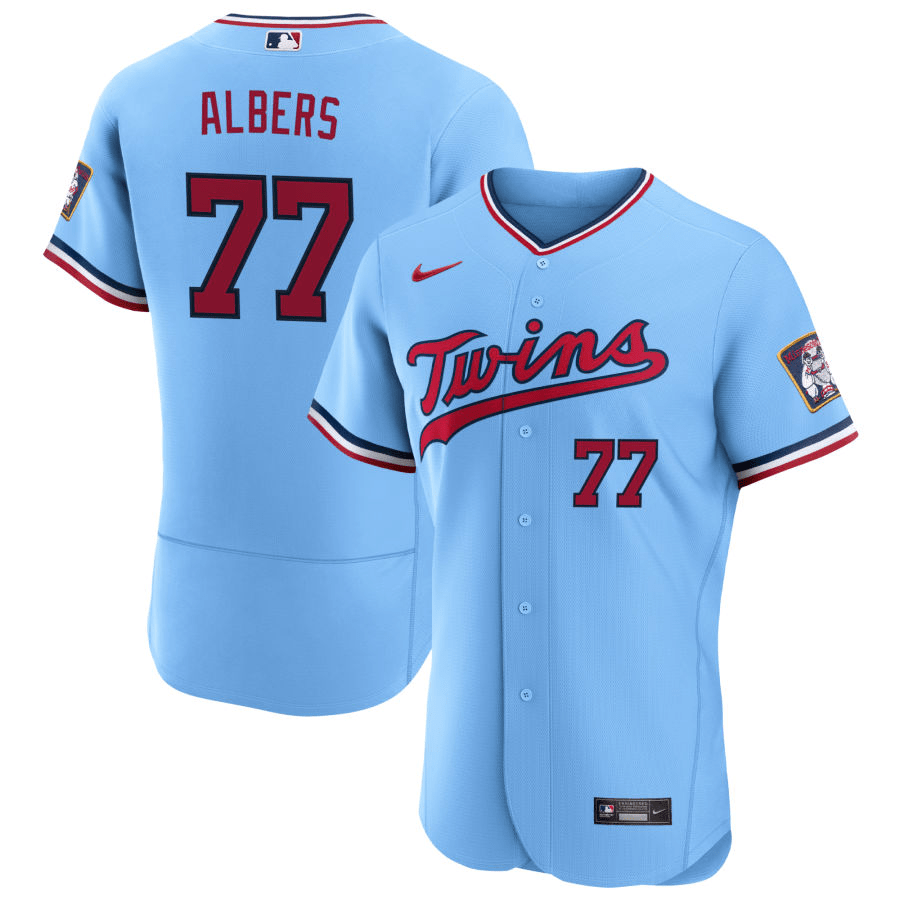 Andrew Albers Minnesota Twins Alternate Blue Baseball Player Jersey
