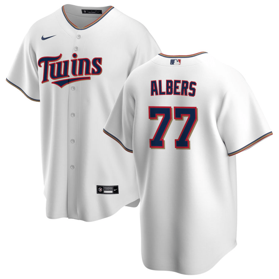 Andrew Albers Minnesota Twins Home White Baseball Player Jersey