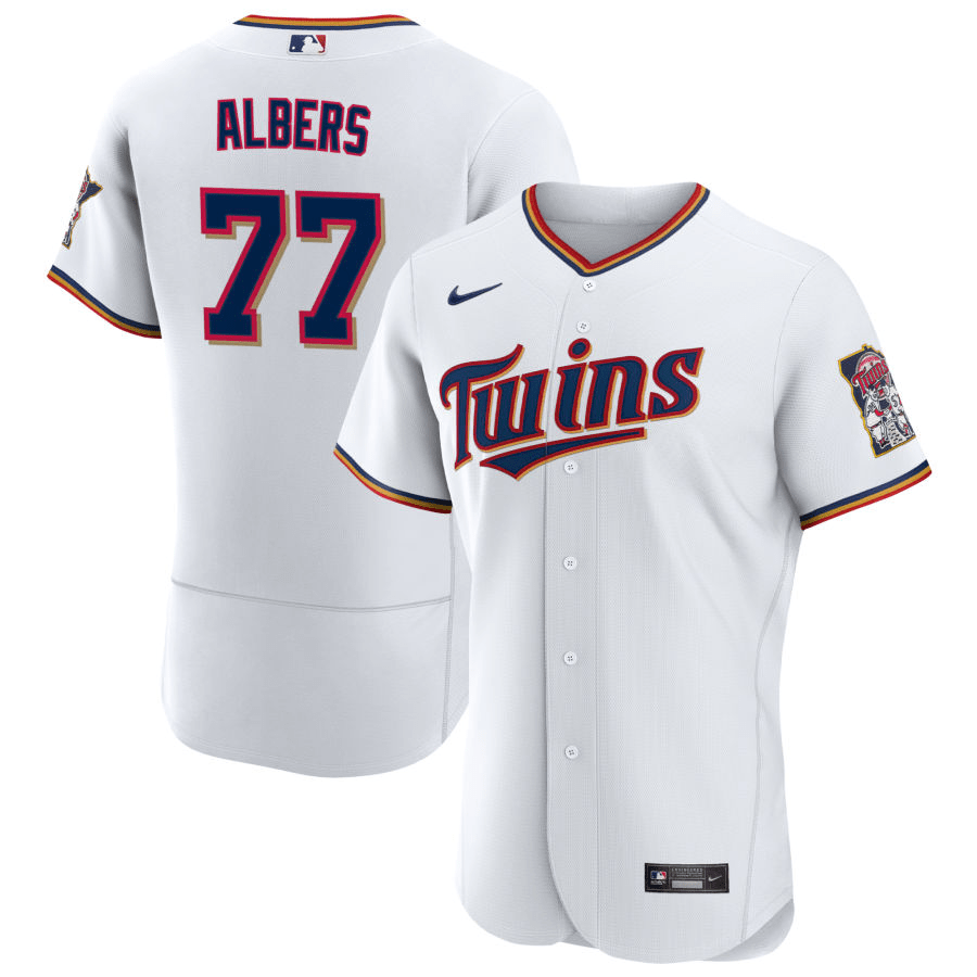 Andrew Albers Minnesota Twins Home White Baseball Player Jersey