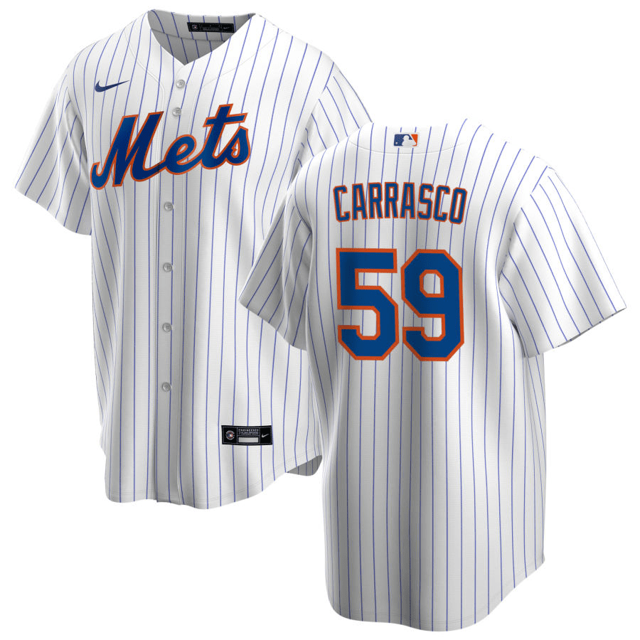 Carlos Carrasco New York Mets Home White Baseball Player Jersey