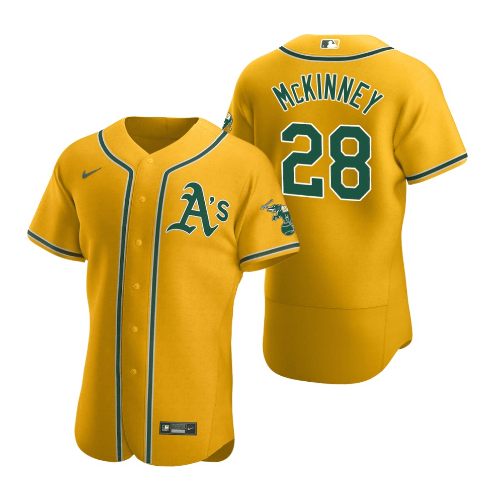 Billy McKinney Oakland Athletics Alternate Gold Baseball Player Jersey