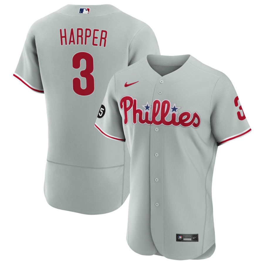 Bryce Harper Philadelphia Phillies Road Gray Baseball Player Jersey