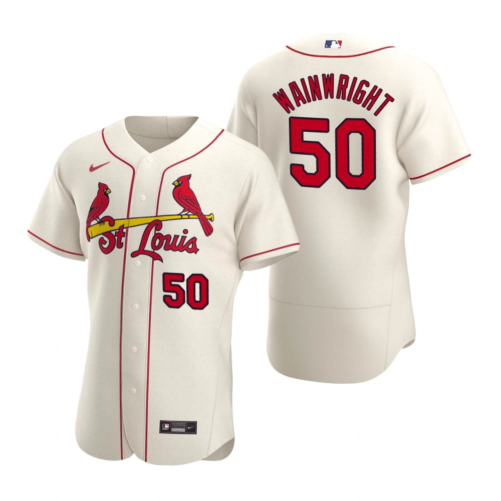 Adam Wainwright St. Louis Cardinals Alternate Cream Baseball Player Jersey